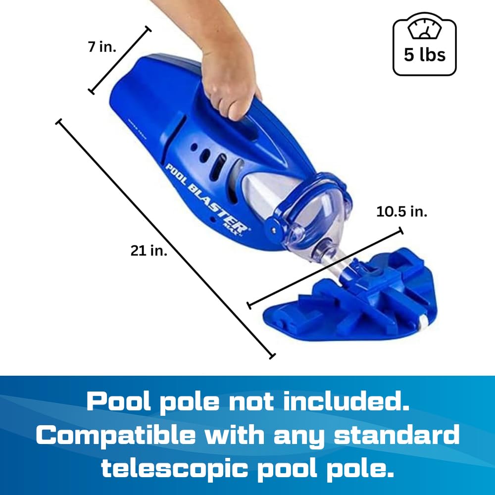 Cordless Pool Vacuum Battery-Powered for IngroundAbove Ground Pools 60 Min Runtime 10.5 Head BlueWhite