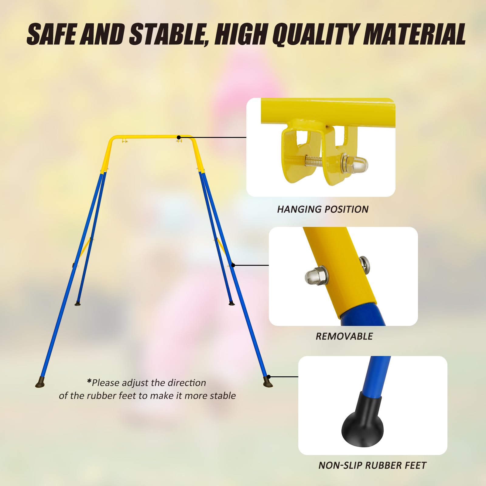 Swing Stand, Metal A-Frame Hammock Chair Stand, Foldable Baby Swing Frame, Easy to Assemble & Store, Indoor/Outdoor Swing Stand for Toddler Baby Jumper Chair Retail $215