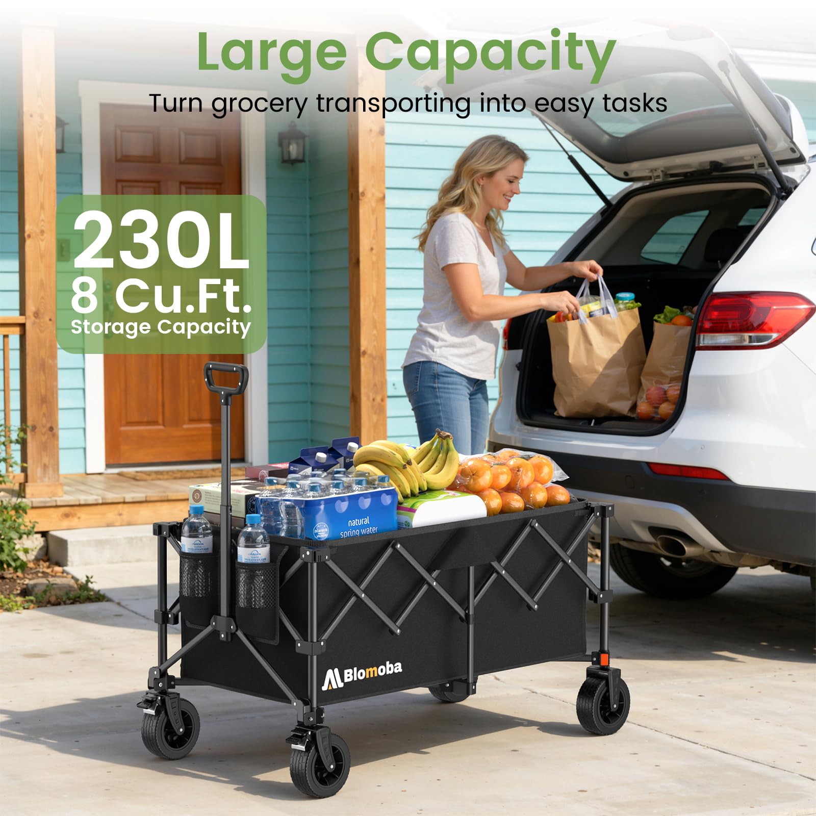 Collapsible Wagon Cart 330LBS Heavy Duty Folding Utility Cart with Wheels $59.25 Retail $79.00