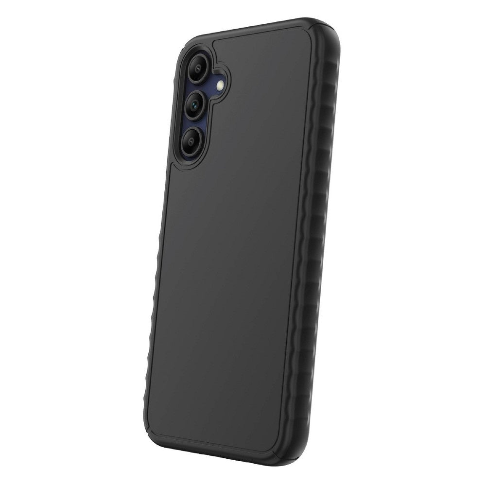 Samsung Galaxy A15 5G Contour Grip Phone Case Black Wireless Charging Dent-Resistant TPU