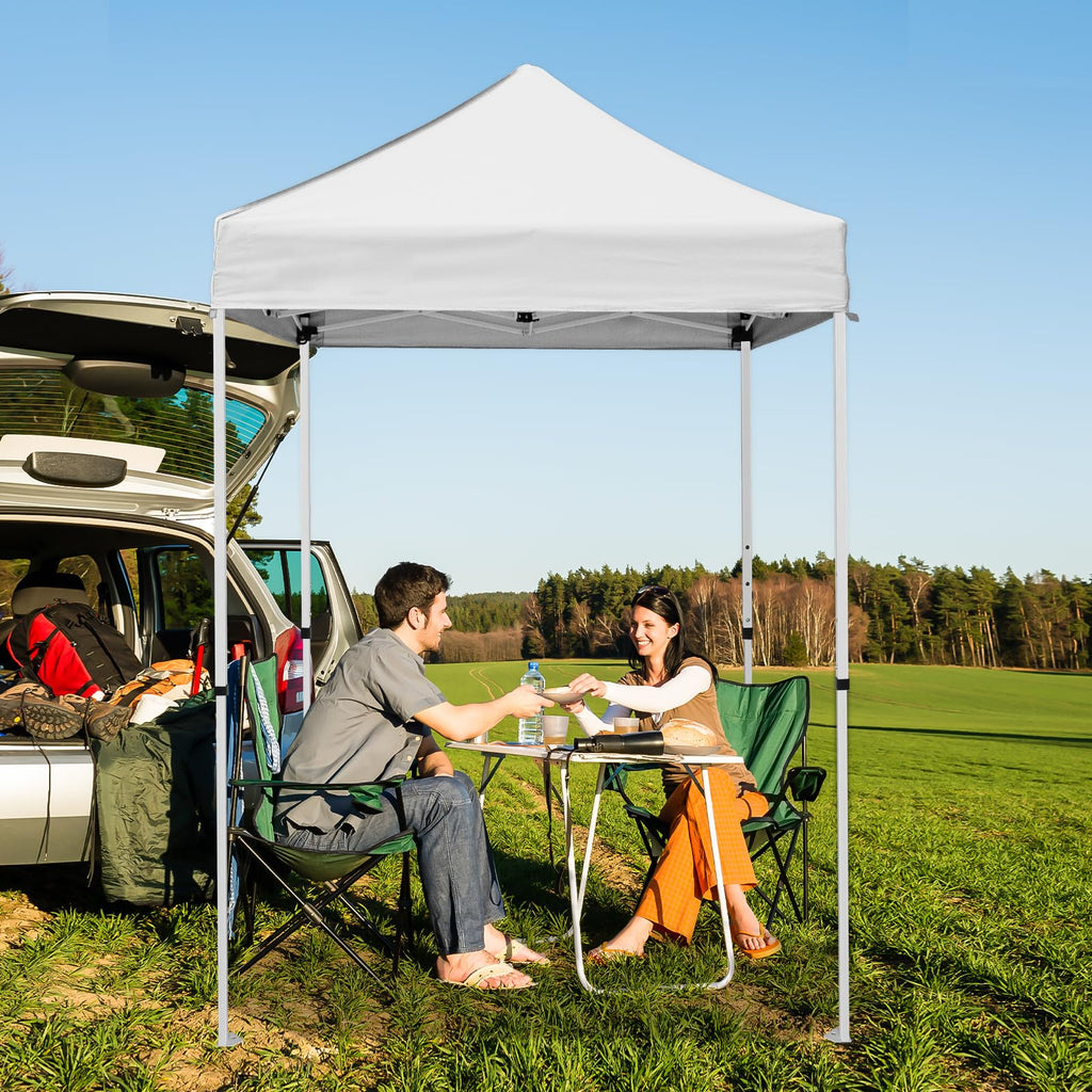 INTER HUT 5x5 Pop Up Canopy Tent, Instant Portable Beach Canopy, Outdoor Tent with Carry Bag for Camping, Sports, Tailgating, Events, White Retail $99.00