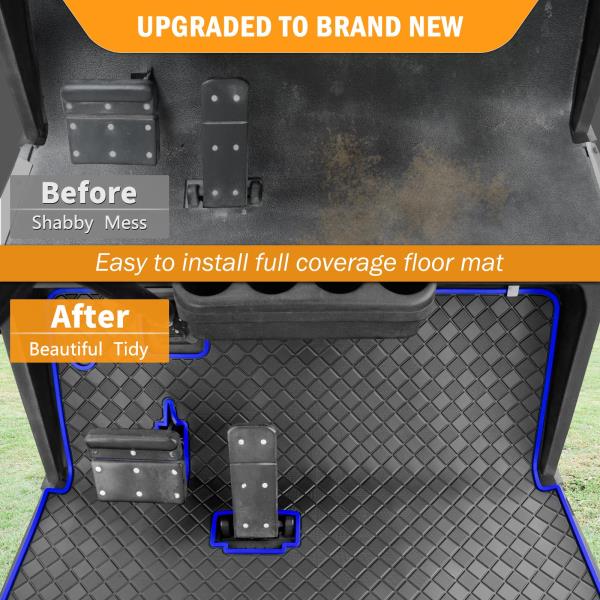 Upgraded Golf Cart Floor Mat for EZGO TXT 1994 Express S4 Blue Trim
