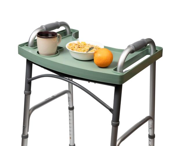 Green Walker Tray for Rolling Folding Walker with Cup Holder