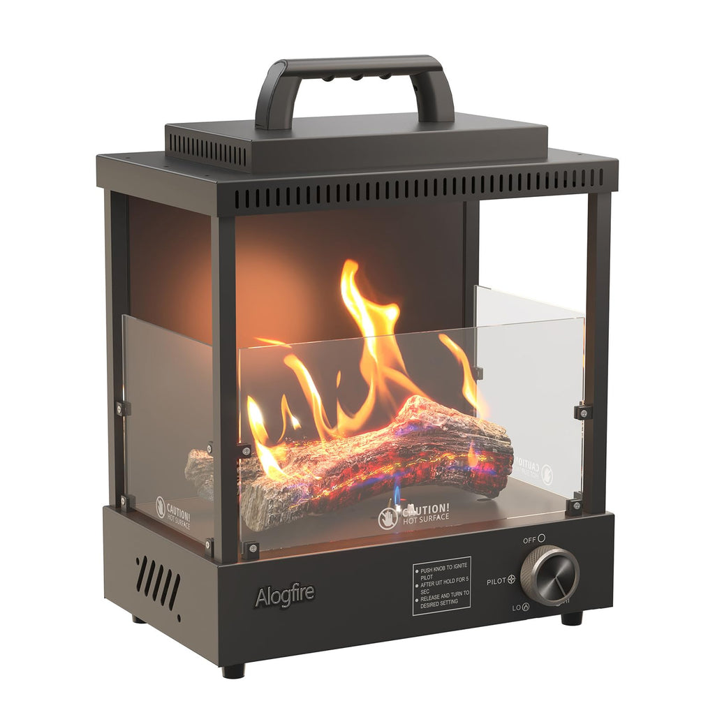 Portable Tabletop Propane Gas Fire Pit 8200 BTU Black