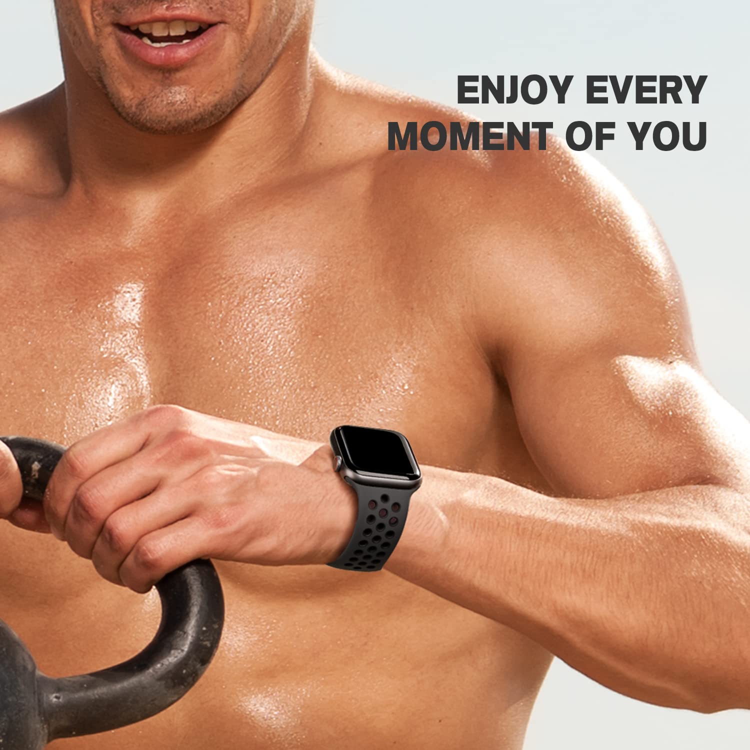Pack Soft Silicone Breathable Sport Bands for Apple Watch Series 1-7SE 424445mm ML - Assorted Colors Retail $19.00