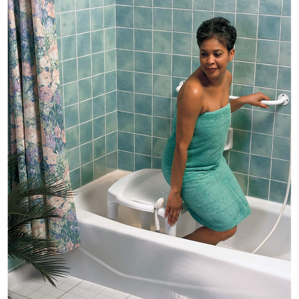 Adjustable Height Bath Shower Seat 400lb Capacity White