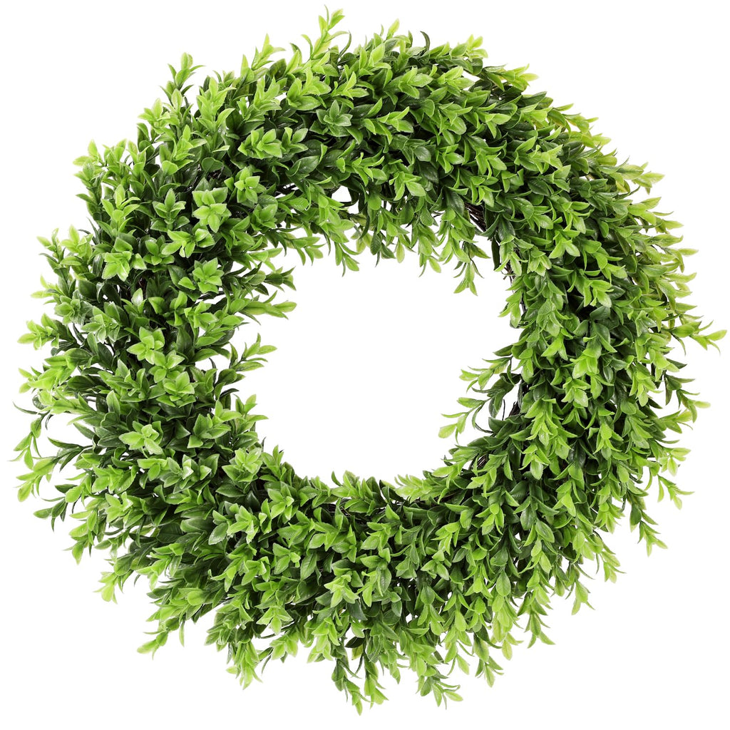 Real Touch Artificial Boxwood Wreath Green 22-23 Diameter
