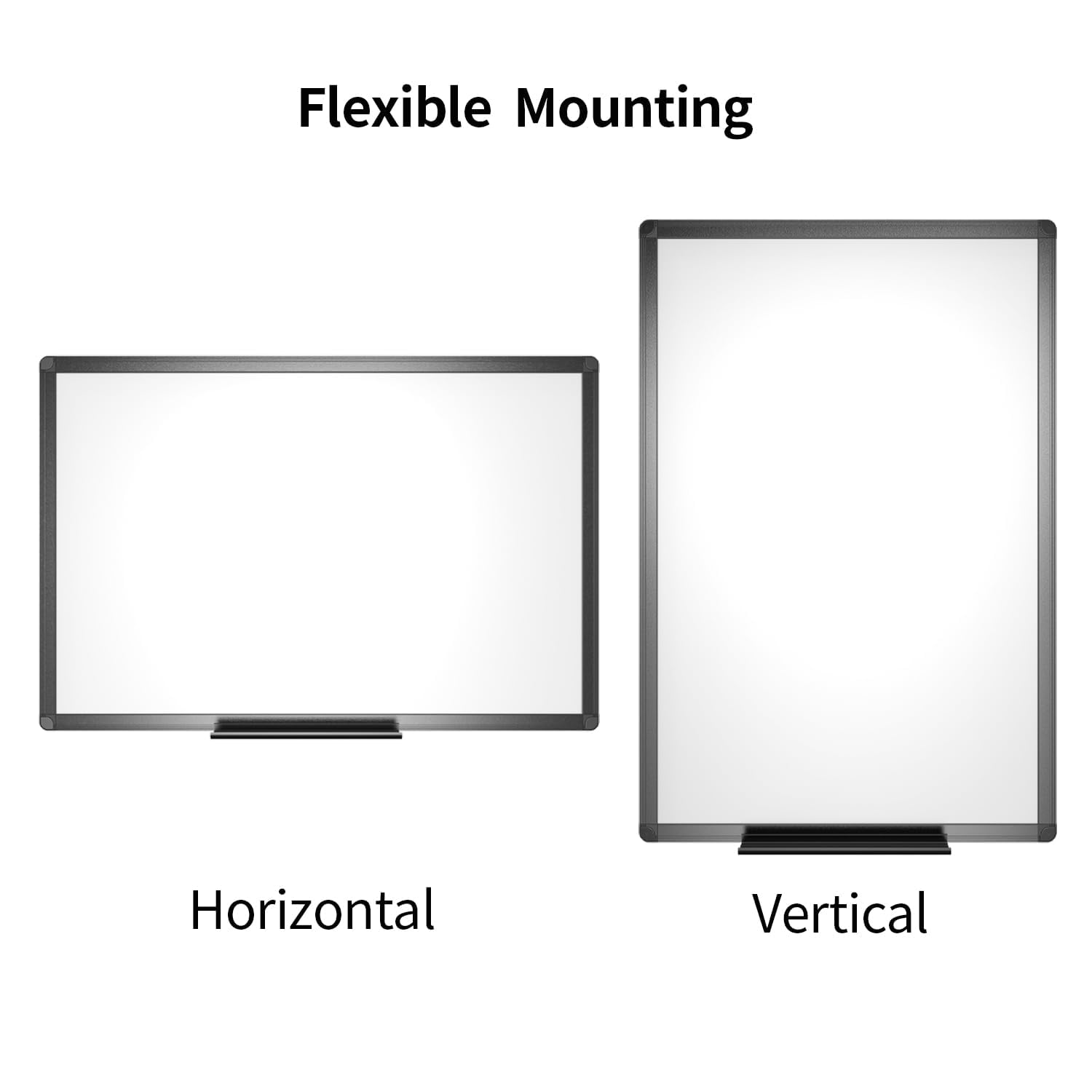 Magnetic Dry Erase White Board 36 x 24 Inches with Black Aluminum Frame