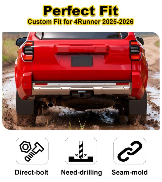 OEM-Style Mud Flaps for 2025-2026 Toyota 4Runner Splash Guards