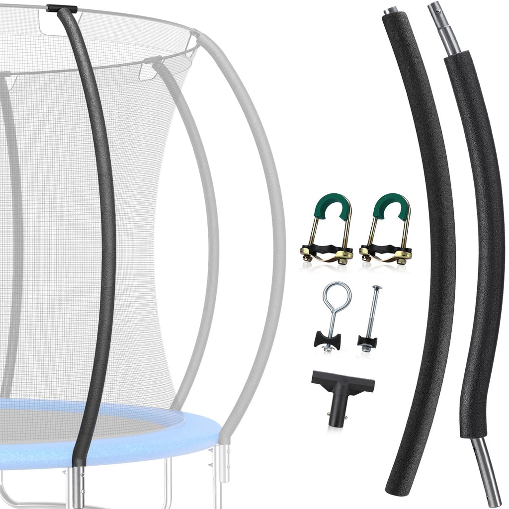 Curved Trampoline Replacement Poles 1 Upper  1 Lower for 8-16ft