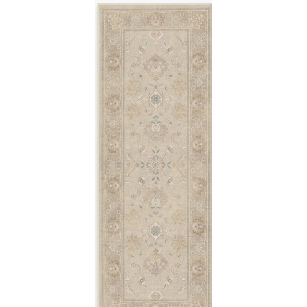 Traditional Persian Style Runner Rug BeigeCream 25.75 x 610.75
