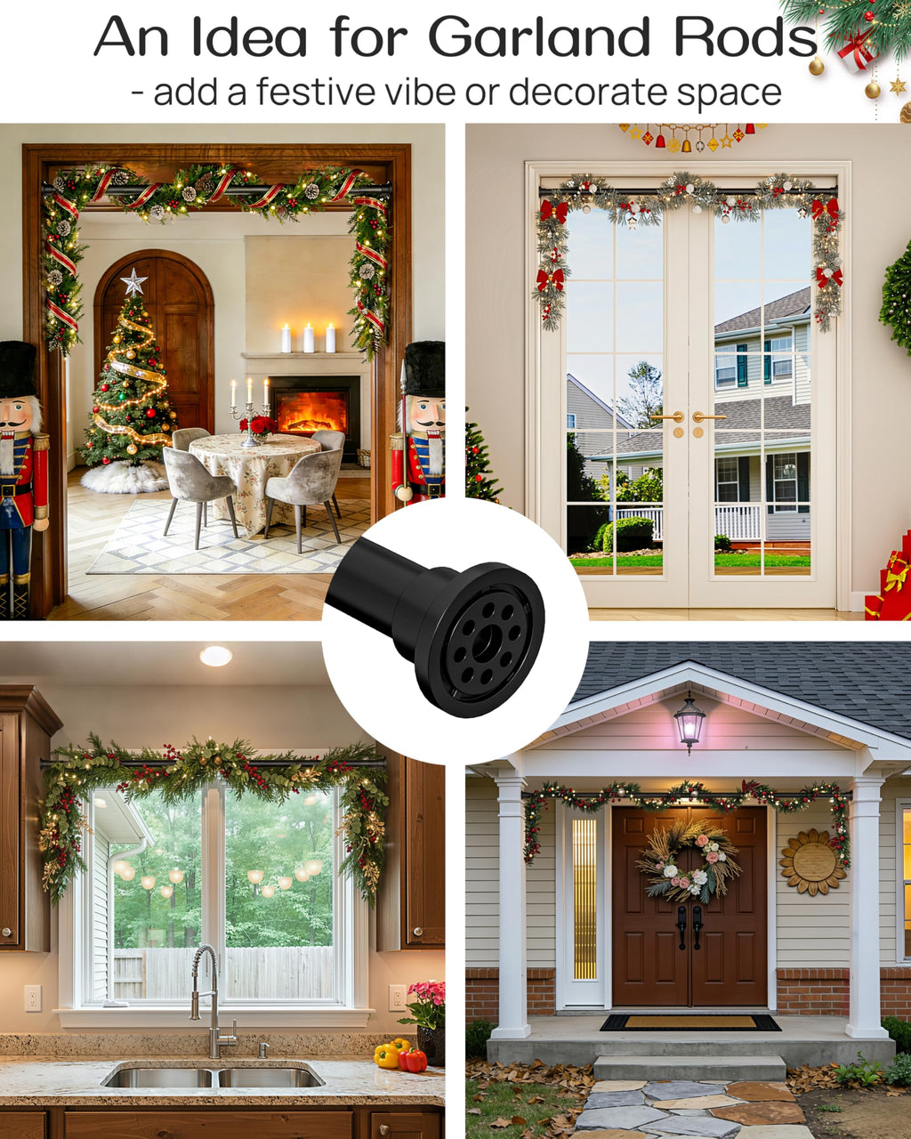 ALLZONE Tension Curtain Rod for Window, 83-123 Inches, Heavy Duty Curtain Rods No Drilling, Non-Slip Bathroom Shower Tension Rod, Renter Friendly, Adjustable, Spring Loaded, Extra Long, Black Retail $42.00