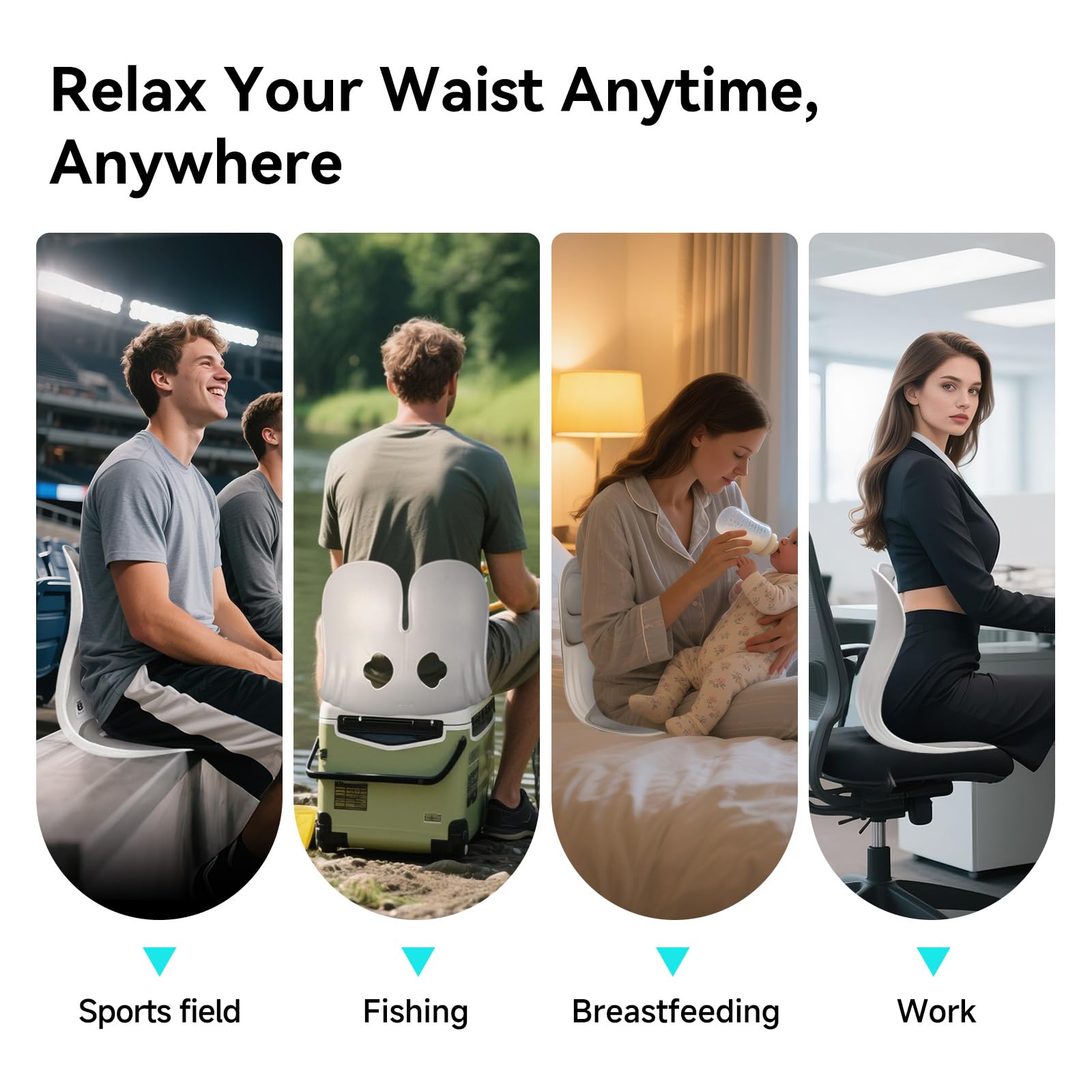 BKT Seat Cushion Chair Ergonomic Office Chair Cushions Lumbar Support for Seat Pillow Ideal for Students Office Workers Nursing Mothers Long Sitting Outdoor Fishing Floor (Grey) Retail $52.00