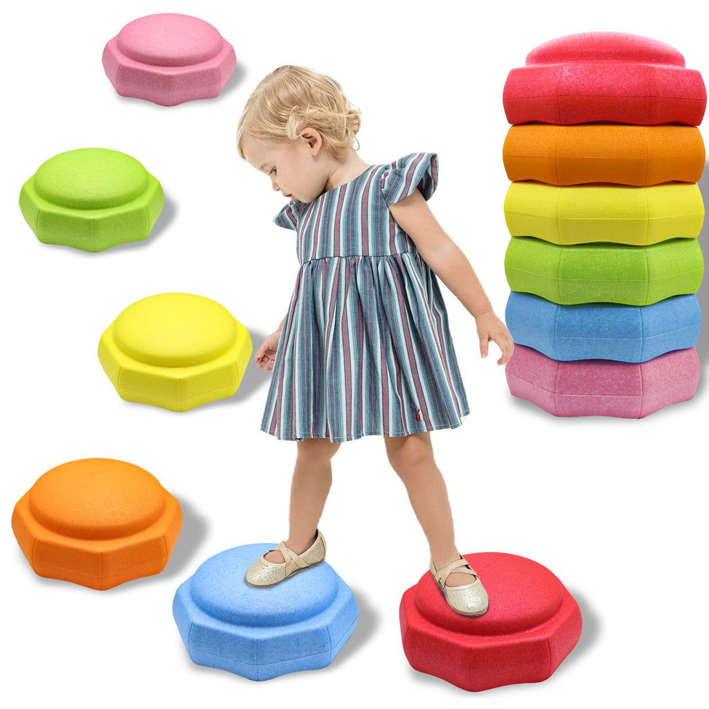 New As-Is joybond 6-Pc. EPP Balance Sensory Stepping Stones - Pastel Rainbow Retail $71.00