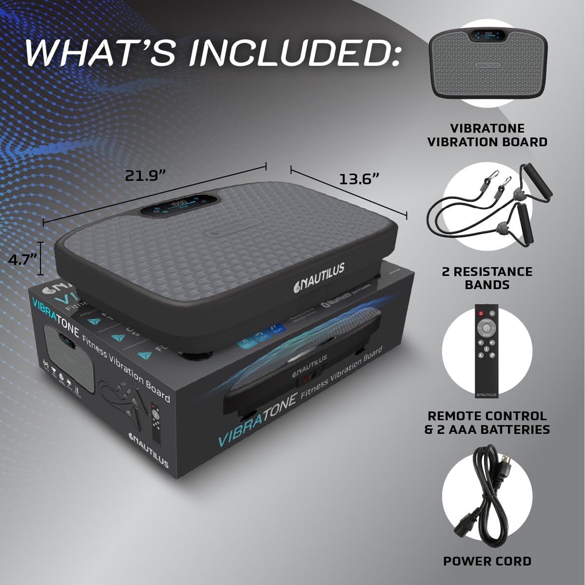 Nautilus Vibratone Pro Vibration Plate Exercise Machine Black