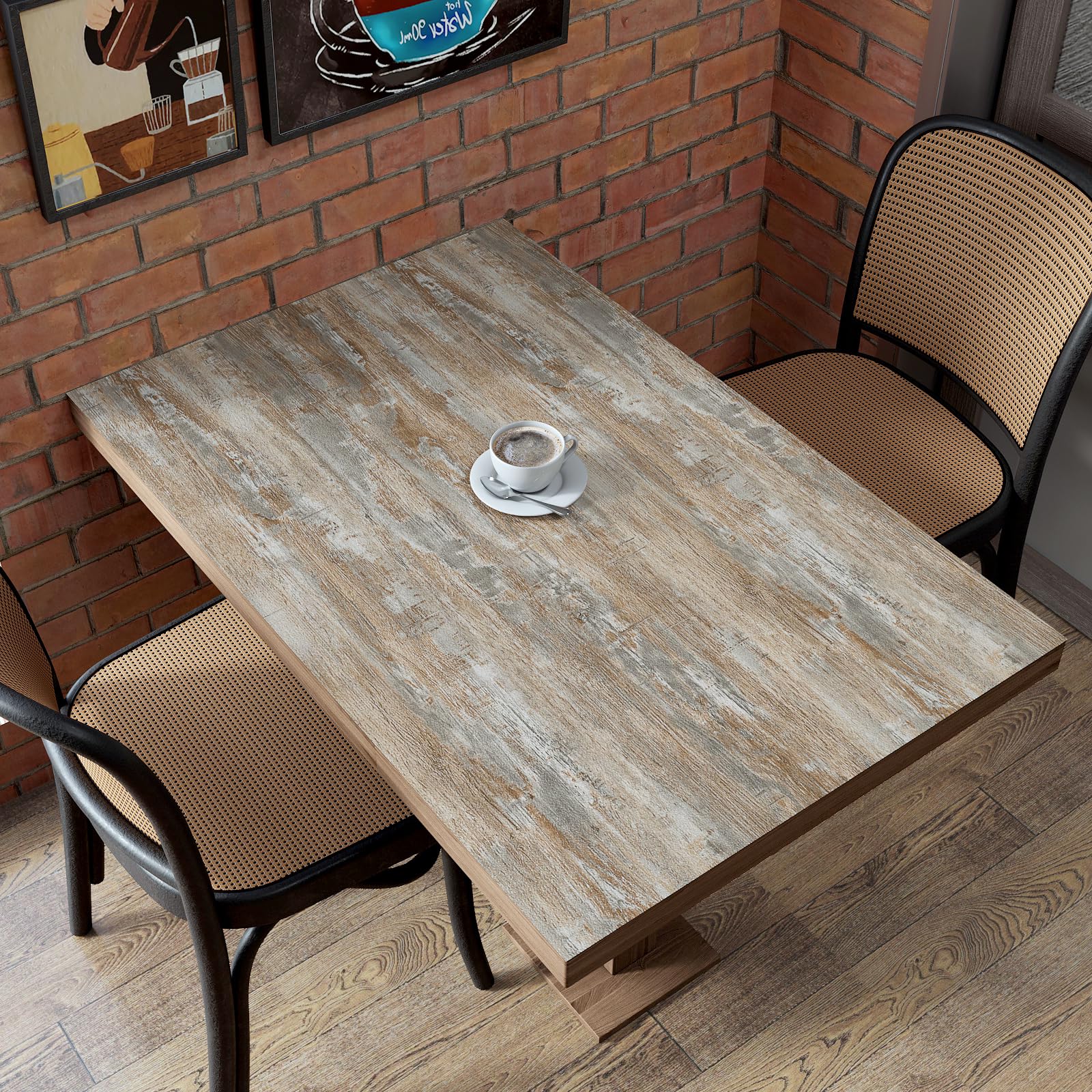 Distressed Light Wood Grain Peel  Stick Contact Paper Wallpaper 32x118 Waterproof