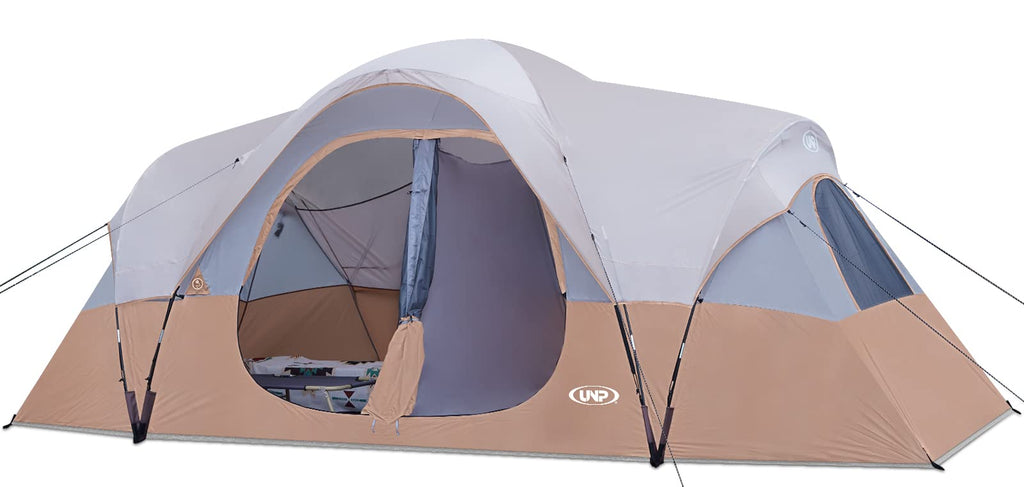 Open-Box New UNP 10-Person Waterproof 2-Room Khaki Brown Camping Tent