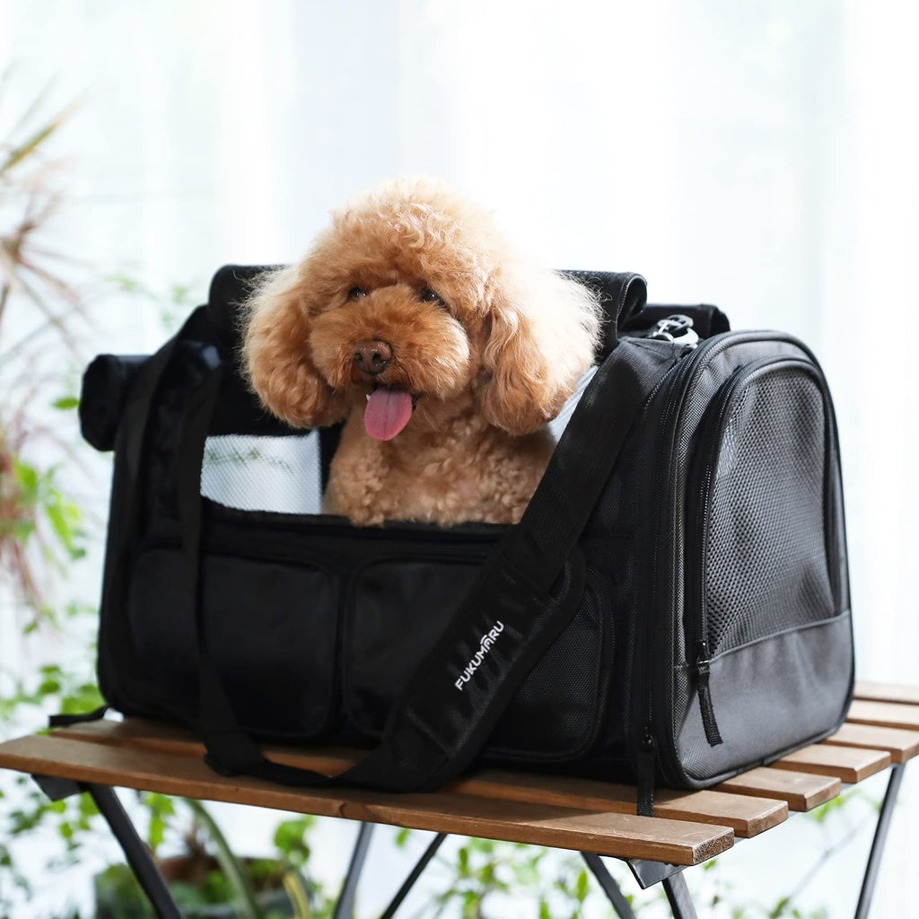 Open-Box New FUKUMARU Airline Approved Soft-Sided Pet Carrier w 4 Mesh Windows 15 lb Retail $32.00