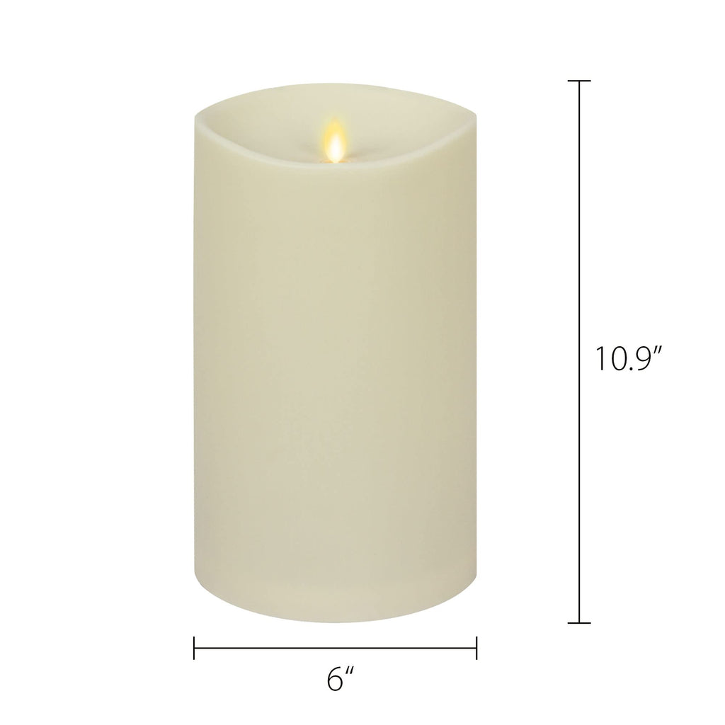 Ivory Moving Flame LED Pillar Candle 6x11