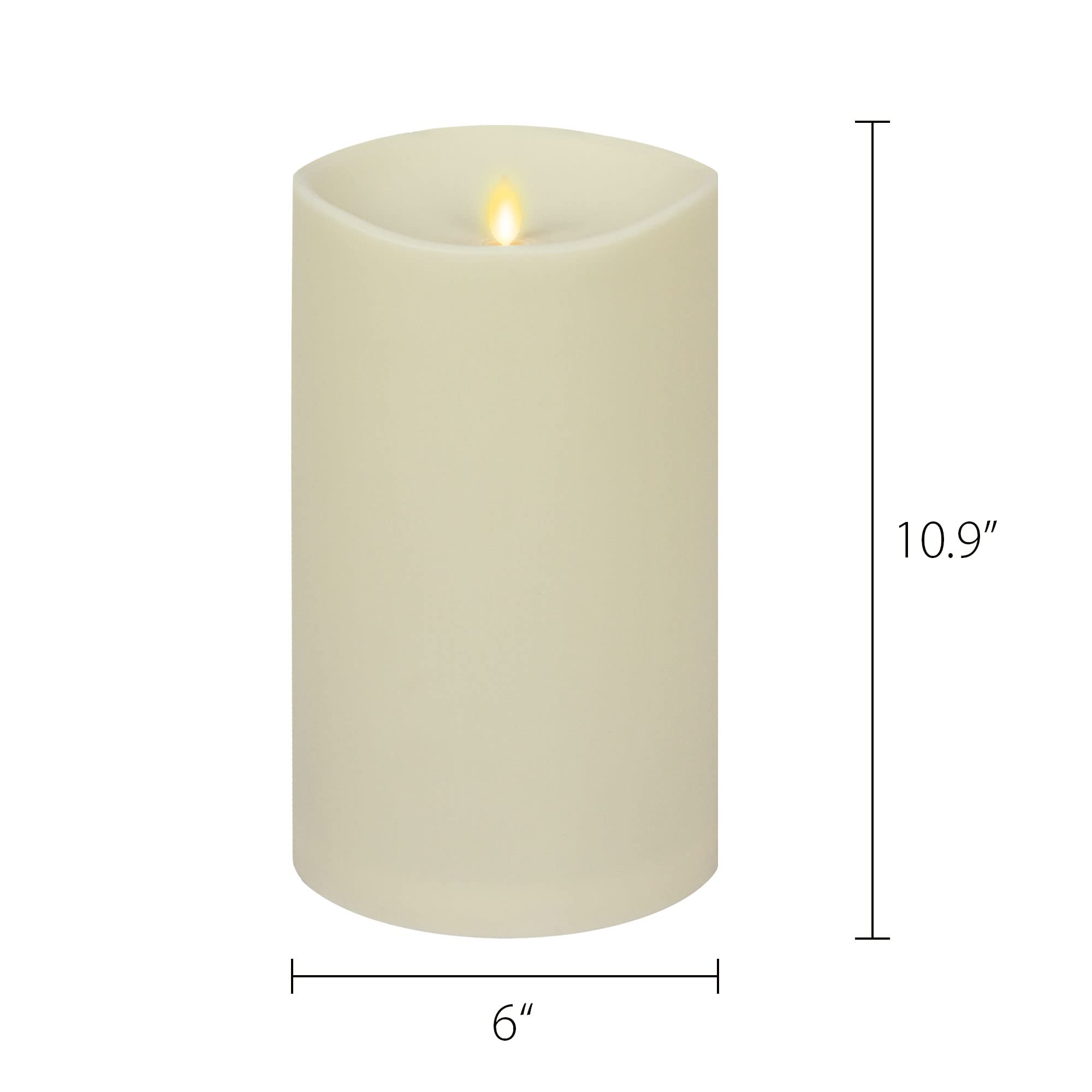 Ivory Moving Flame LED Pillar Candle 6x11