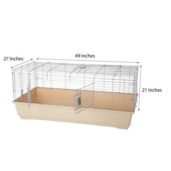 Amazon Basics Top Access Small Animal Habitat for Rabbit, Guinea Pig, Ferret & Chinchilla with Accessories, Jumbo, 48.6"L x 26.6"W x 20.6"H, Multicolor