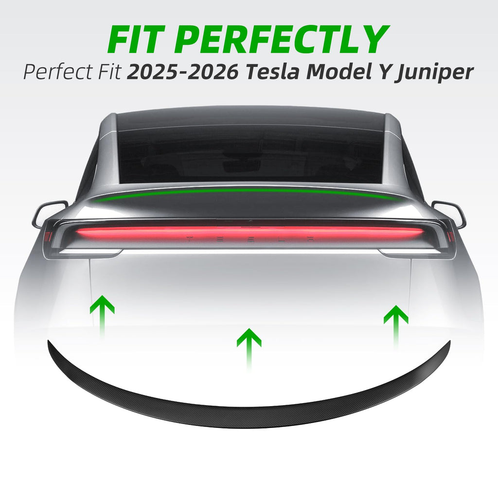 New AGETIN Tesla Model Y Juniper Real Carbon Fiber Matte Aerodynamic Rear Spoiler Retail $175.00