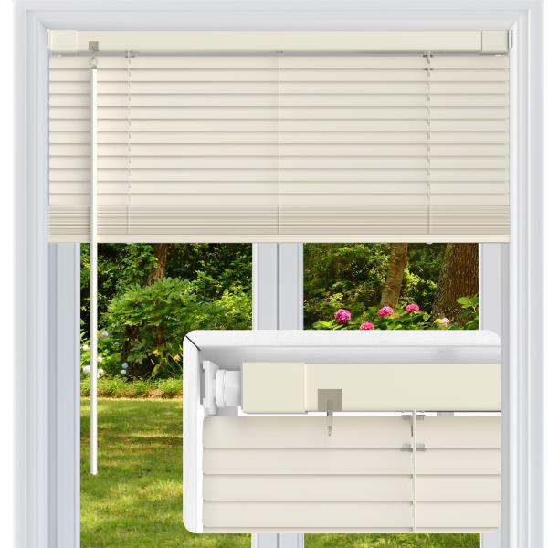 No Drill Mini Horizontal Window Blinds  Shades 35 Wx48 H Cream