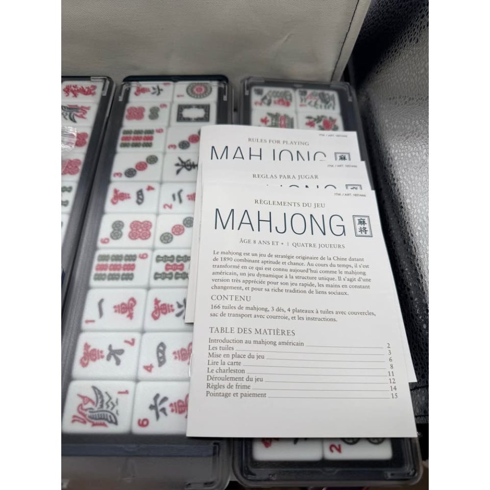 Complete Mahjong Set with Carrying Bag - Navy and Beige Retail $99.00