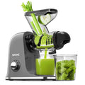 Gray Electric Single Auger Masticating Juicer Compact Slow with Dual Feed Chute for Fruits  Vegetables