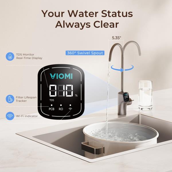 V8 PRO 800GPD Under Sink Tankless RO Water Filtration System
