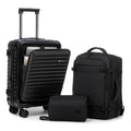 3-Piece Expandable Luggage Set with 20-Inch Front Opening Hardside Suitcase and TSA Lock