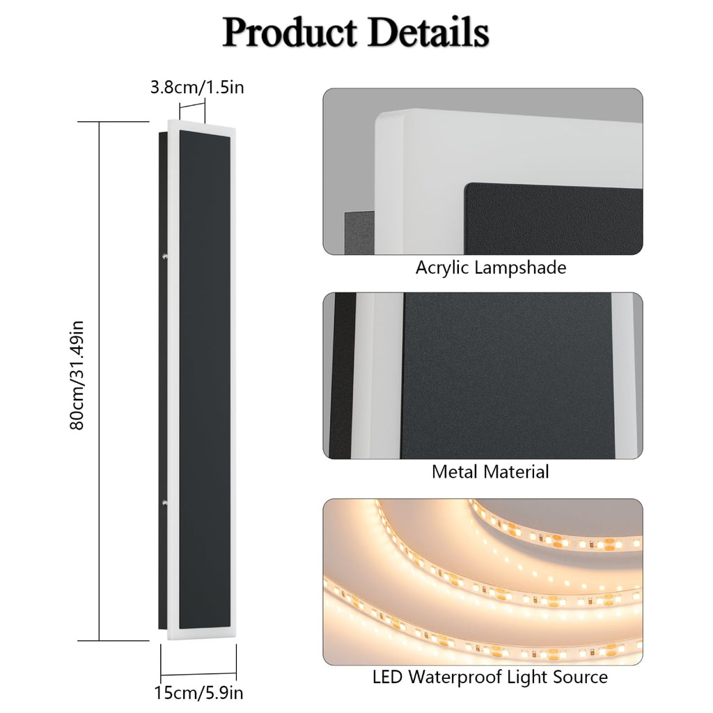 Coinmit Modern 31.5 Outdoor LED Wall Sconce
