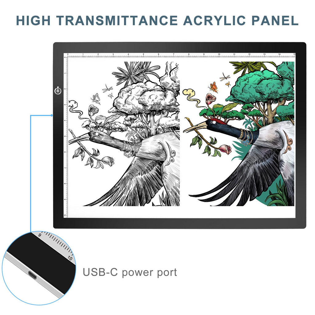 LitEnergy A3 LED Copy Board Light Tracing Box, Ultra-Thin Adjustable USB Power Artcraft LED Trace Light Pad for Tattoo Drawing, Streaming, Sketching, Animation, Stenciling Retail $23.00