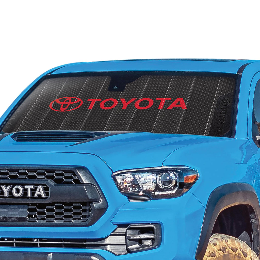 Black  Red Toyota 4 Runner Tacoma Front Windshield Accordion Sunshade 55x23