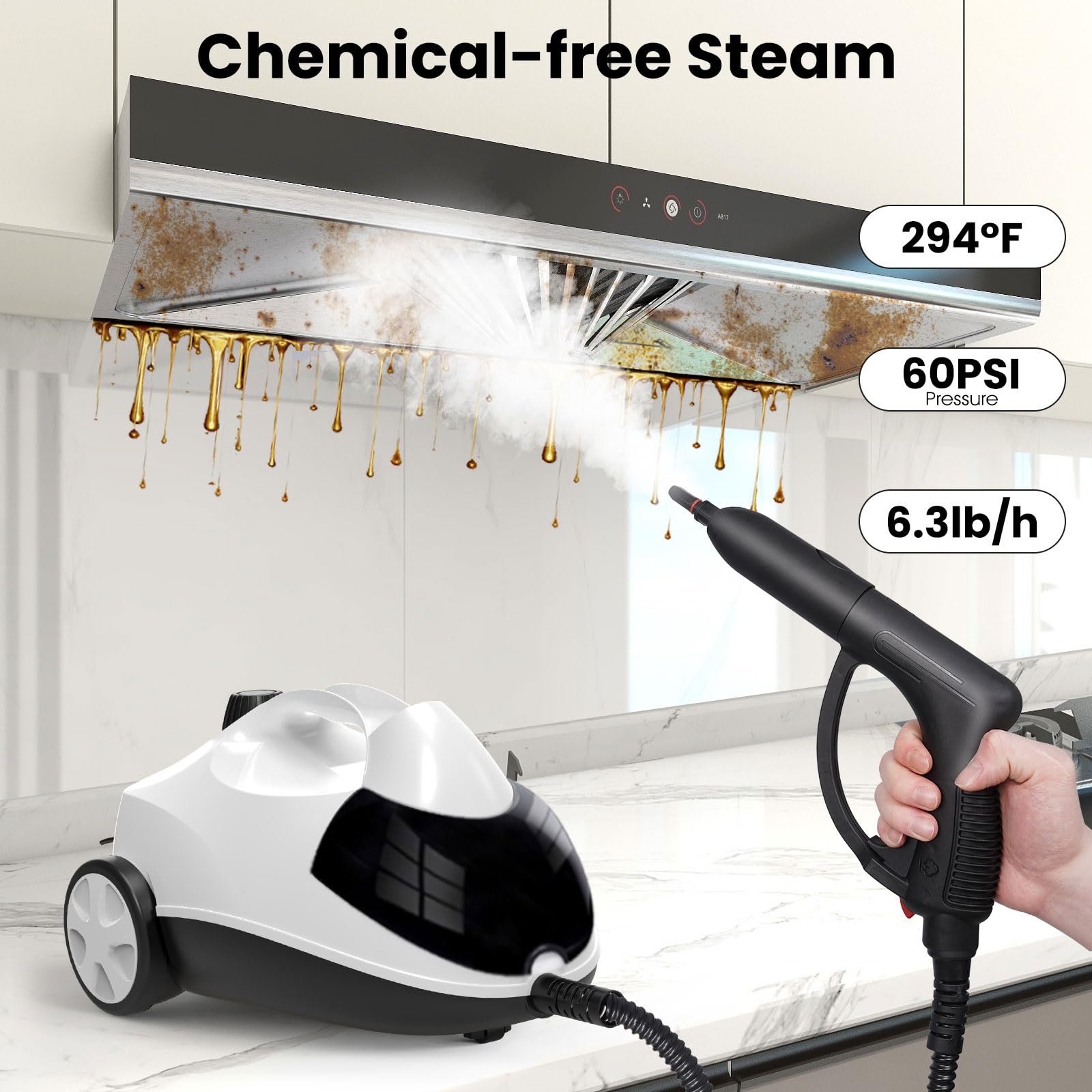Steam Cleaner 1.5L Steamer for Cleaning Fast Heating 6-in-1 Multi-Surface with 8 Accessories UL499 Certified Heavy Duty Steam Cleaner for Home, Car, Floors, Sofas, Tiles, Grout Steam Cleaners Retail $129.00