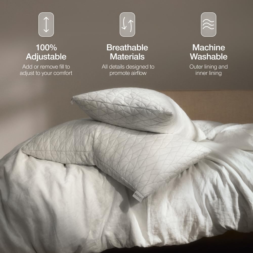 Adjustable King Size Memory Foam Bed Pillow White