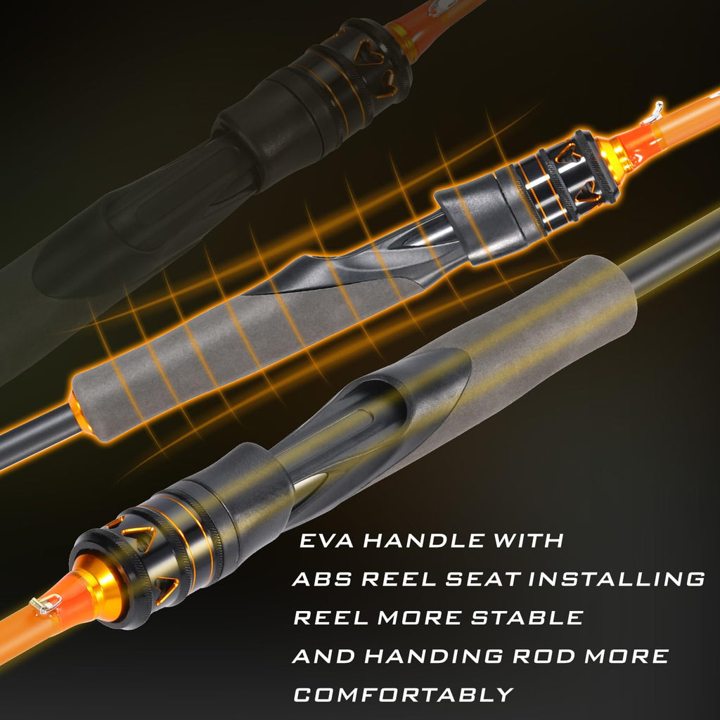 Fishing Rod and Reel Combo IM6 Graphite 2-Piece 6.31 Gear Ratio 18LB Drag