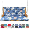 Waterproof Porch Swing Cushion with Backrest 2-3 Seater Thickened Bench Cushion Tropical Leaf 47x40