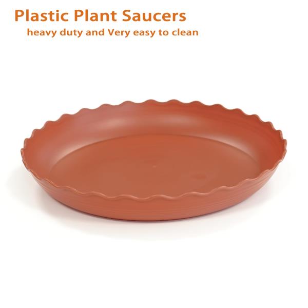 22 Inch Plastic Plant Saucer Tray Terracotta Garden Water Plate for Pots Pack of 2