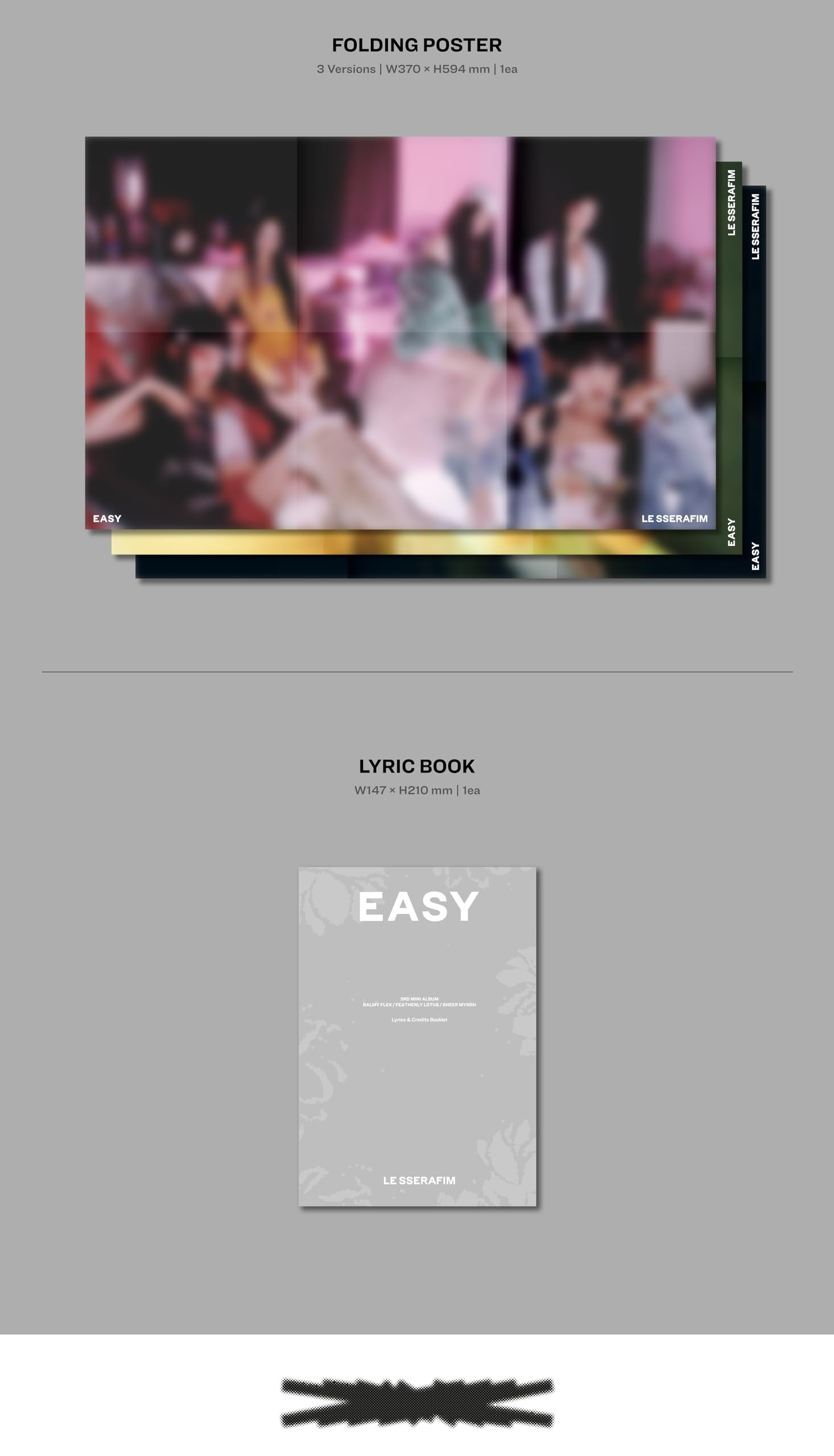 Le Sserafim 3rd Mini Album Easy Vol 1 Pink Retail $39.00