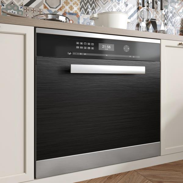 Black Stainless Steel Peel and Stick Wallpaper for Cabinets and Countertops 24118