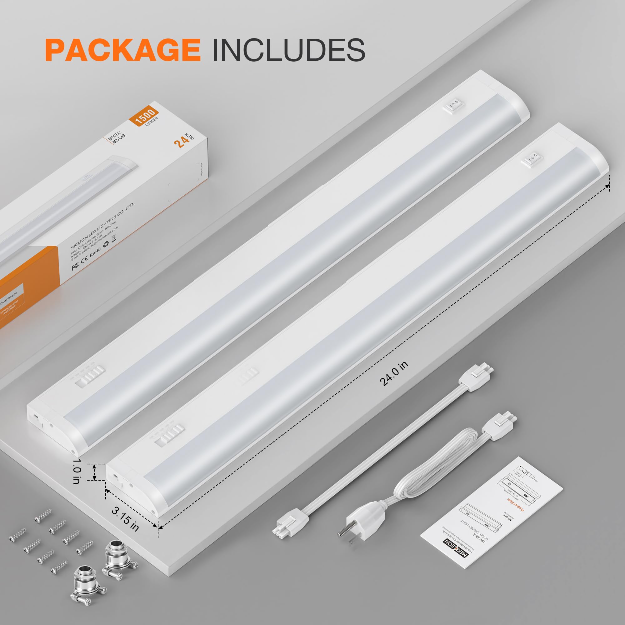 in Linkable Under Cabinet LED Light 5 CCT Dimmable 2 Pack