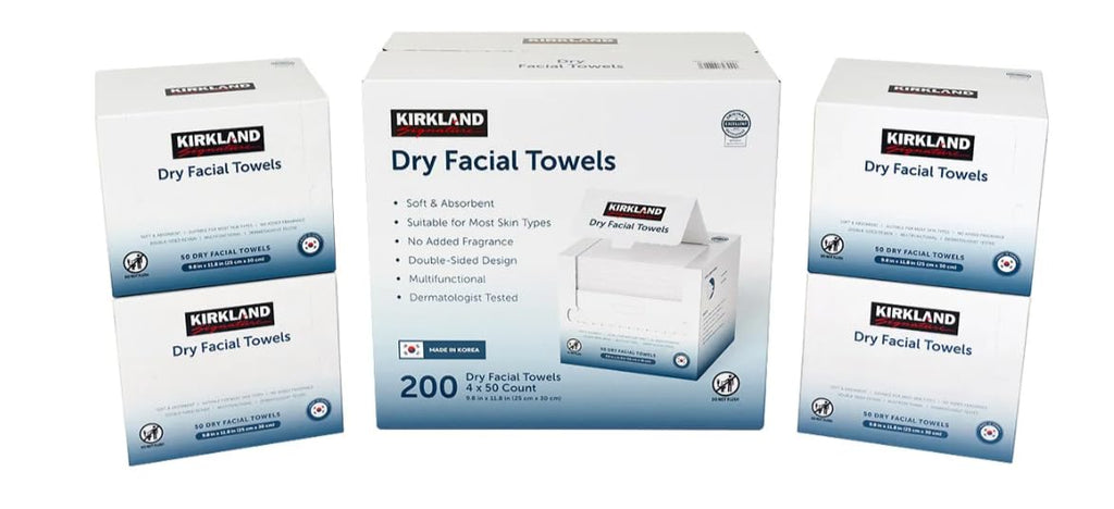 Kirkland Signature Dry Disposable Facial Cleansing Towels 200-Count