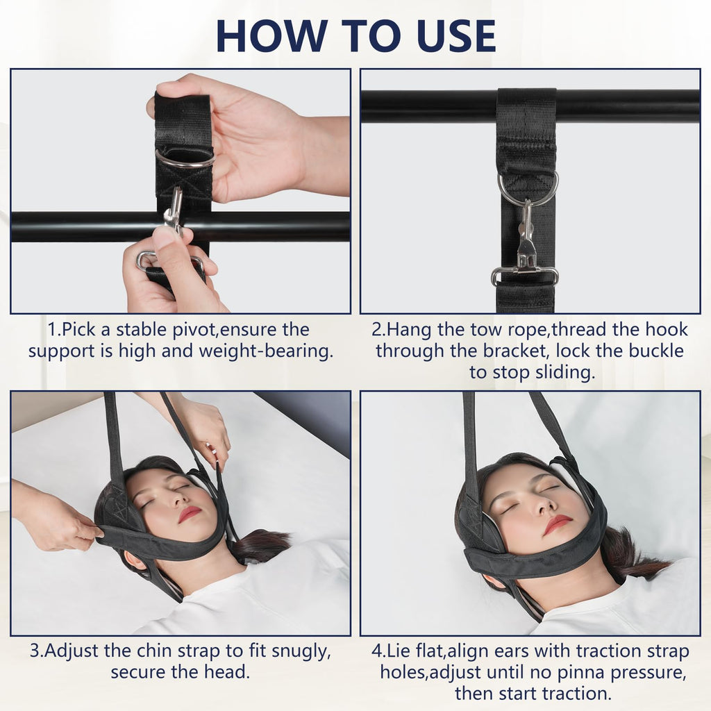 Open-Box New Lixzordian Cervical Neck Traction Device w Ear Holes - Neck Hammock Retail $22.00