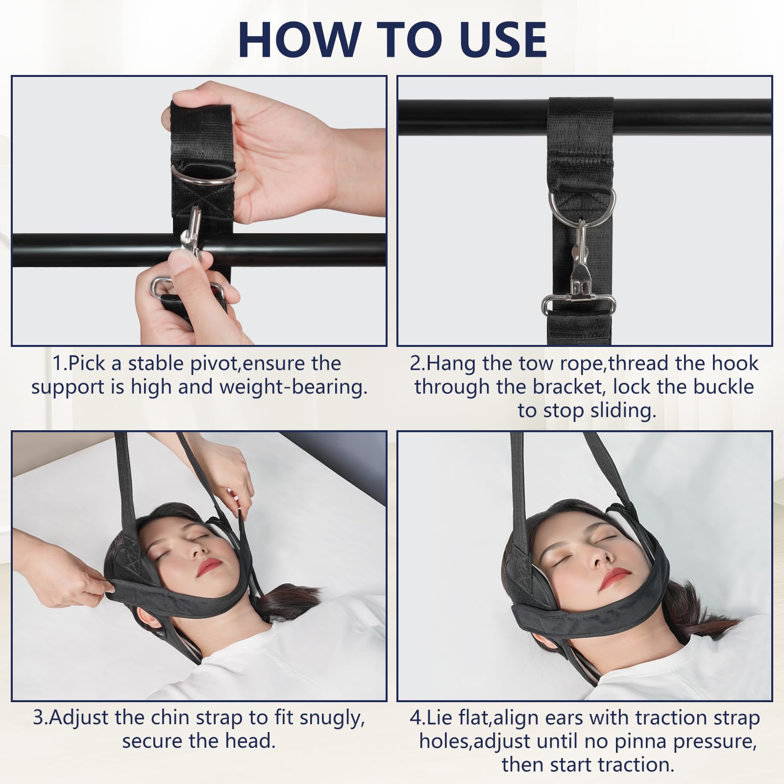 Open-Box New Lixzordian Cervical Neck Traction Device w Ear Holes - Neck Hammock Retail $22.00
