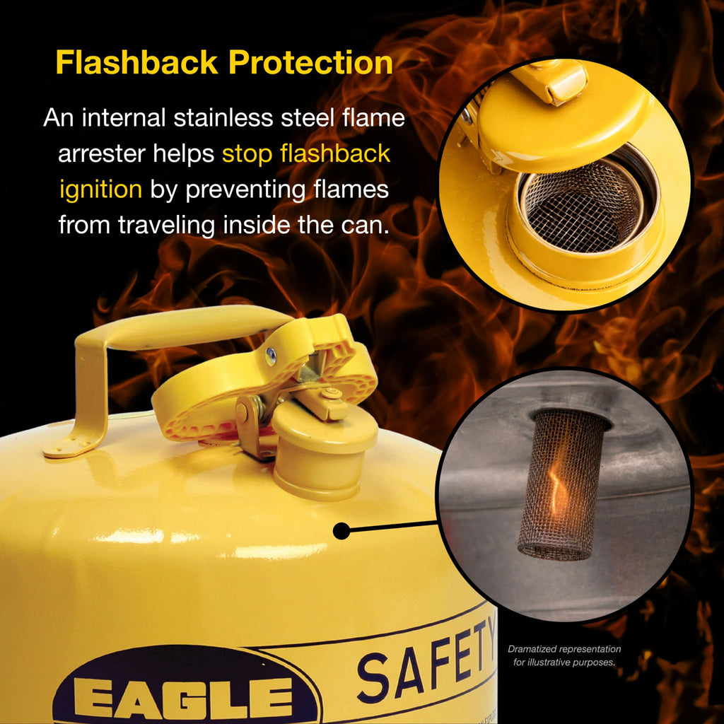 Gallon Type I Yellow Safety Gas Can for Diesel with Flame Arrester and Funnel