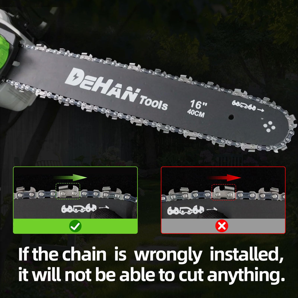 Inch Brushless Electric Chainsaw 2x 4.0Ah 21V Battery Tool-Free Tension Instant Brake