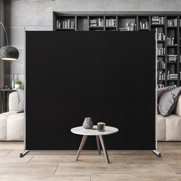RANTILA Single Large Panel Room Divider, Privacy Screen for Office, Partition Separators, Freestanding Divider 71''W x 71''H, Black Retail $34.00