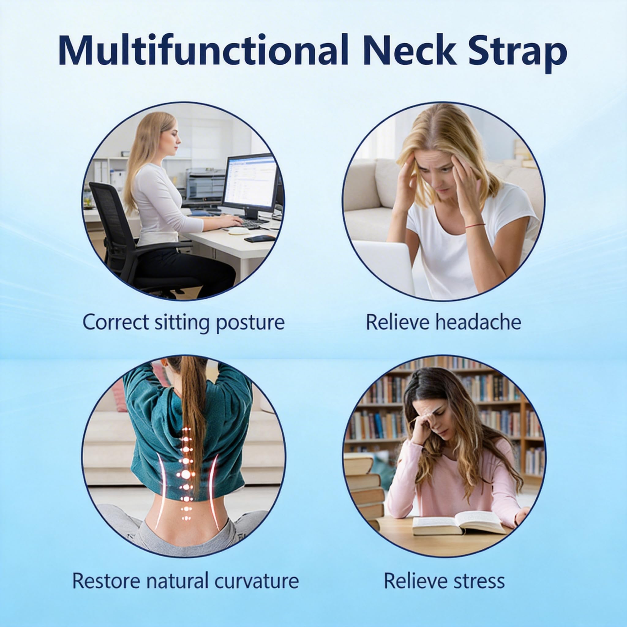 Open-Box New Lixzordian Cervical Neck Traction Device w Ear Holes - Neck Hammock Retail $22.00