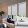 Motorized No Drill Automatic Blackout Roller Shades 34.75 x 72 White $66.75